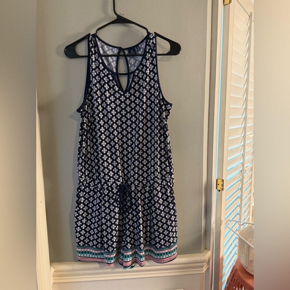 Kaari Blue Navy and White Jumpsuit